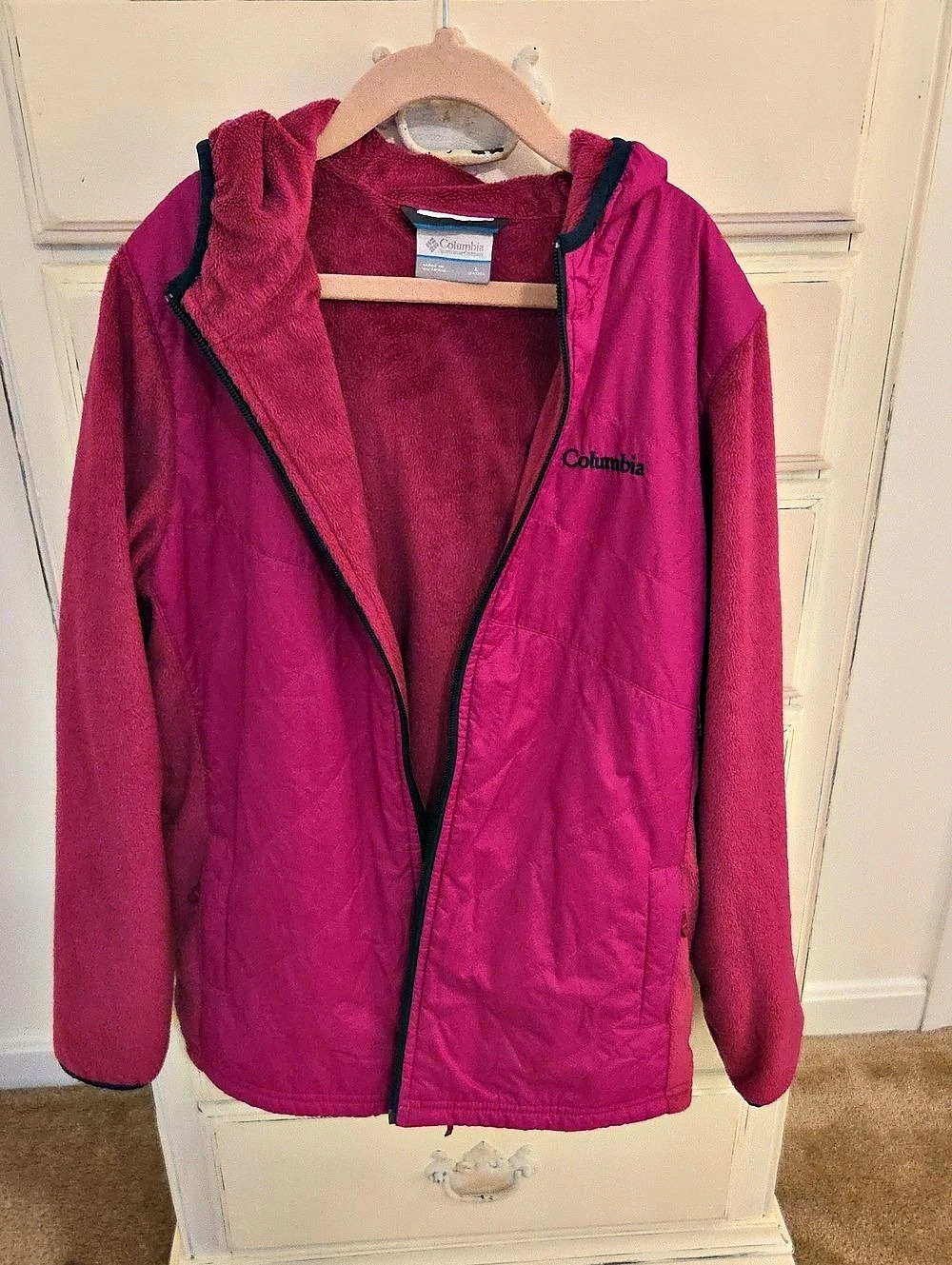 Columbia Girls' Benton Springs II Hooded Fleece Jacket Pink